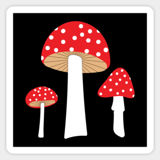 Red polka dot mushrooms Sticker